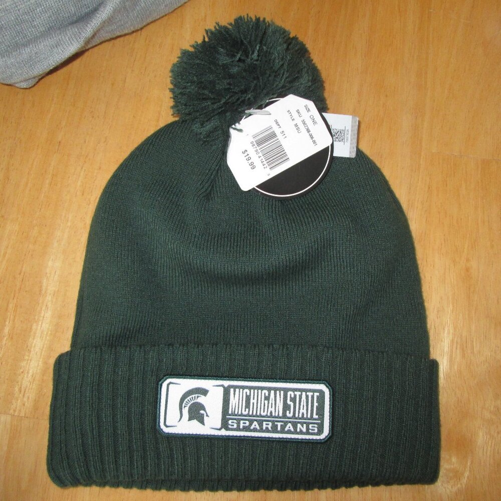 MSU Michigan State Spartans Winter Pom Hat Adult One Size NEW Captivating